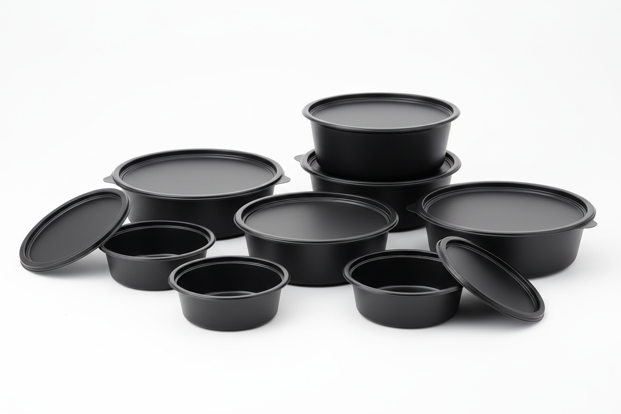 Black Round Containers